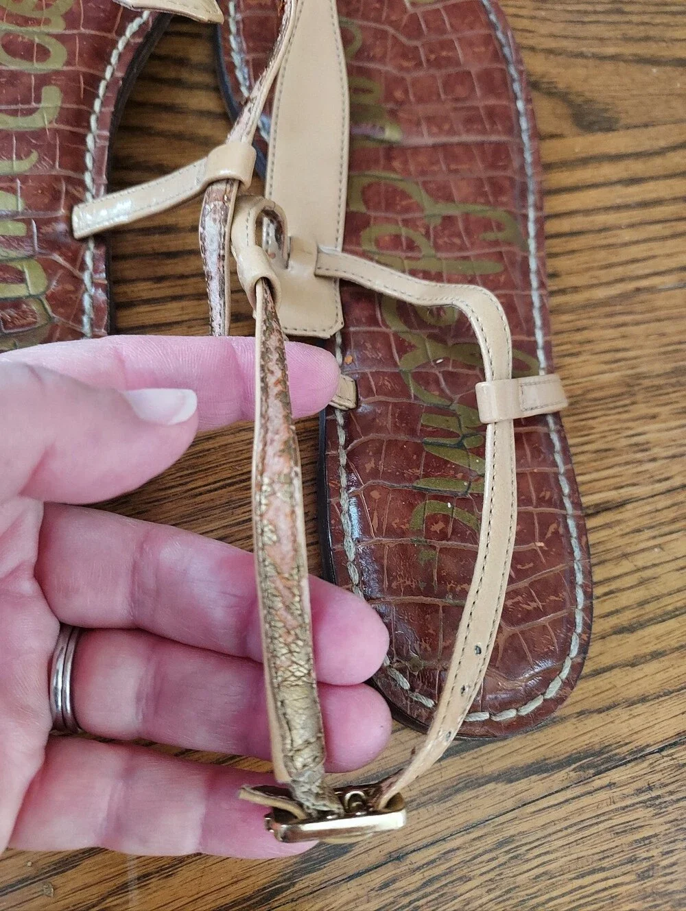 Sam Edelman Tan Gigi Thong Sandals 7.5
